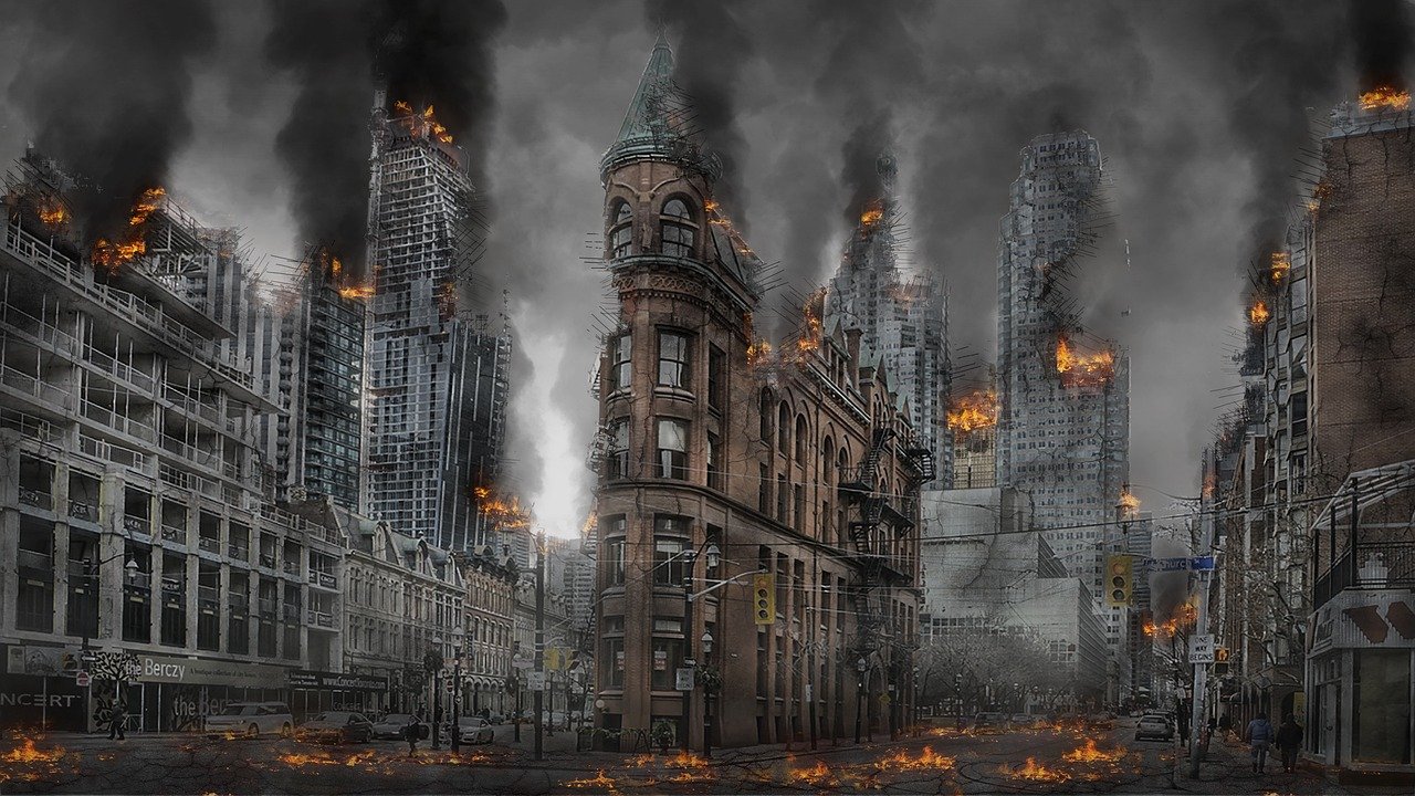 apocalypse, war, disaster, destruction, armageddon, apocalyptic, city, buildings, burning, smoke, doomsday, ruins, dust, flatiron building, fire, abandoned, abandoned city, war, war, war, war, war, city, city, fire, fire