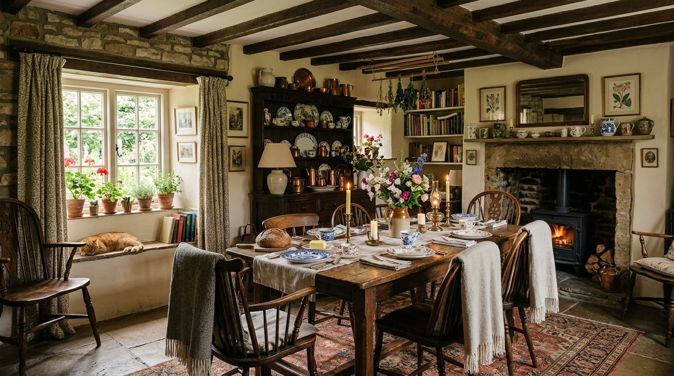 English Cottage Dining Room Ideas That Feel Collected & Cozy